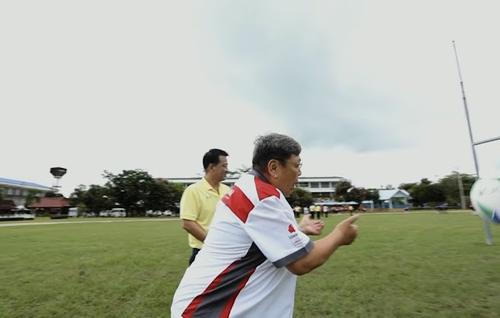 Supporting the girls’ rugby team, Rajaprajanugroh 56 School, Nan